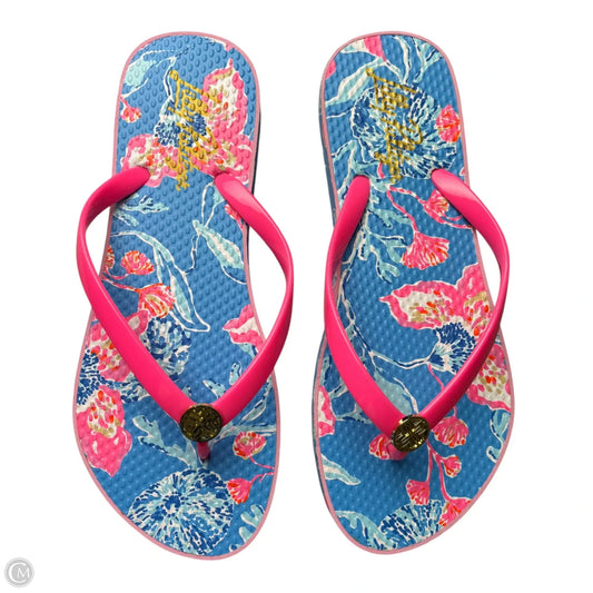 Sandals Designer By Lilly Pulitzer In Floral Print, Size: 7.5