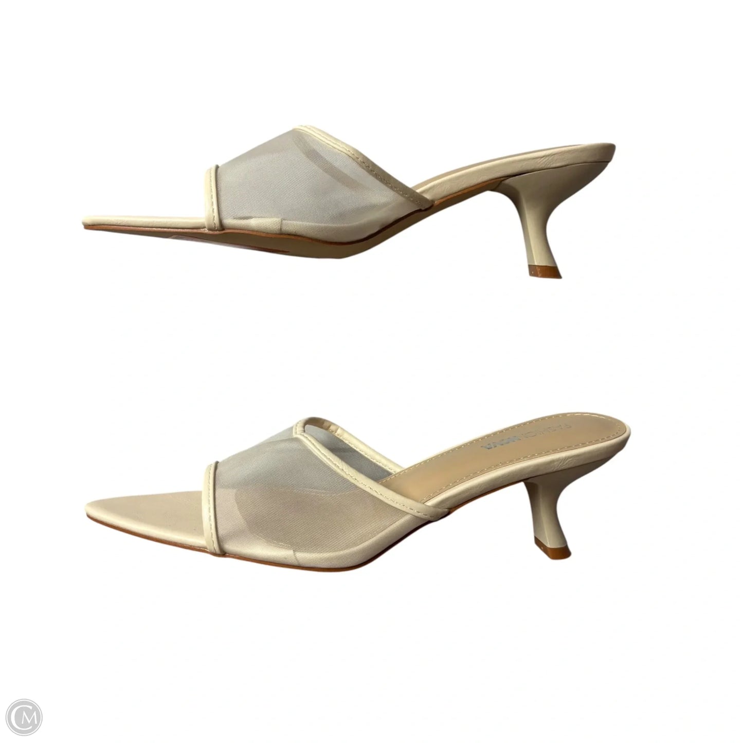 Sandals Heels Kitten By Fashion Nova In Cream, Size: 9