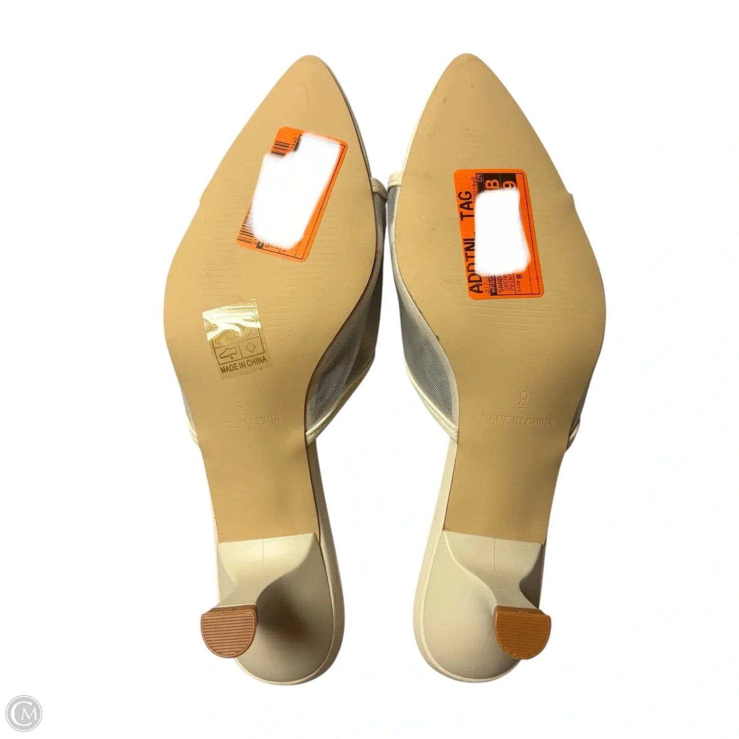 Sandals Heels Kitten By Fashion Nova In Cream, Size: 9