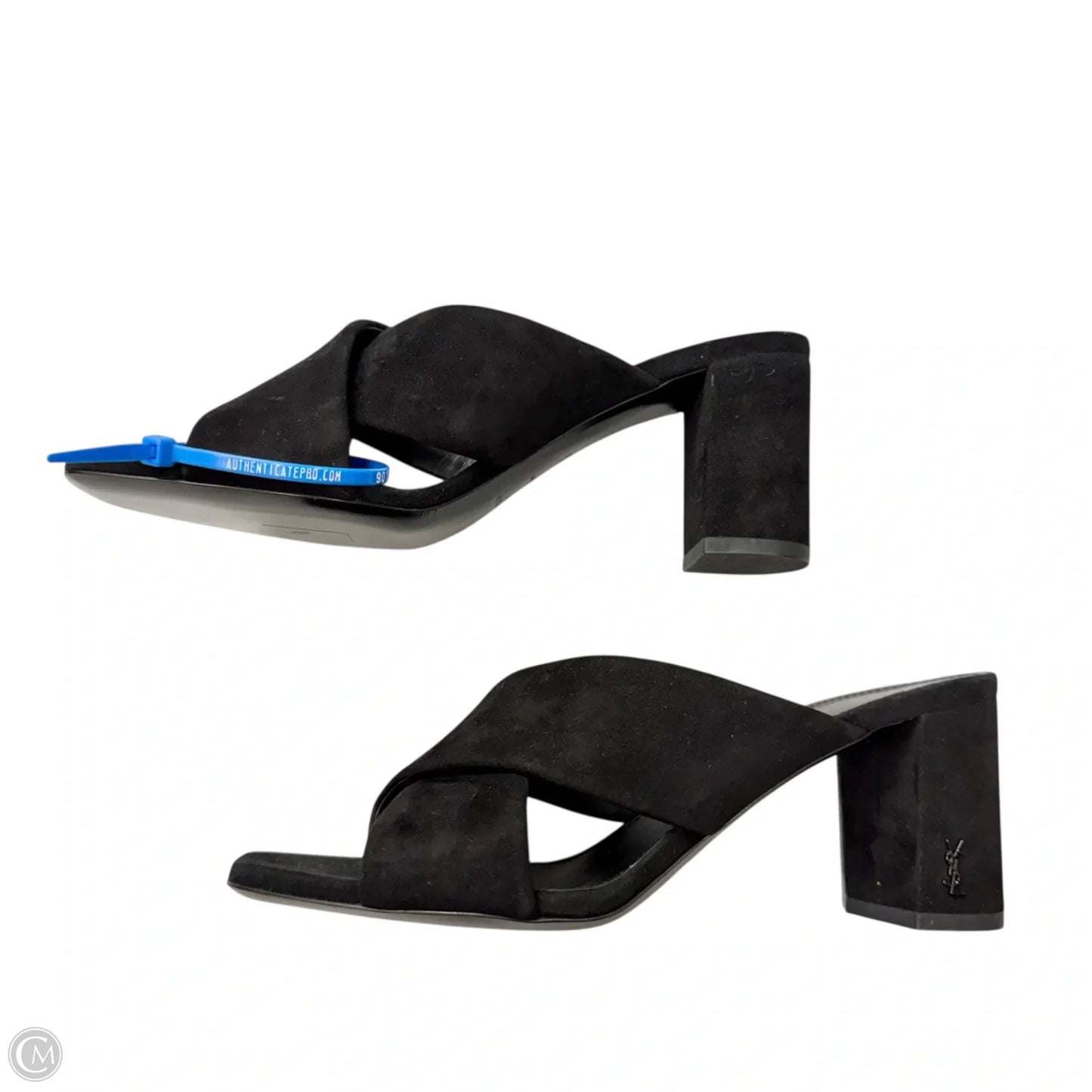 Sandals Luxury Designer By Yves Saint Laurent In Black, Size: 7