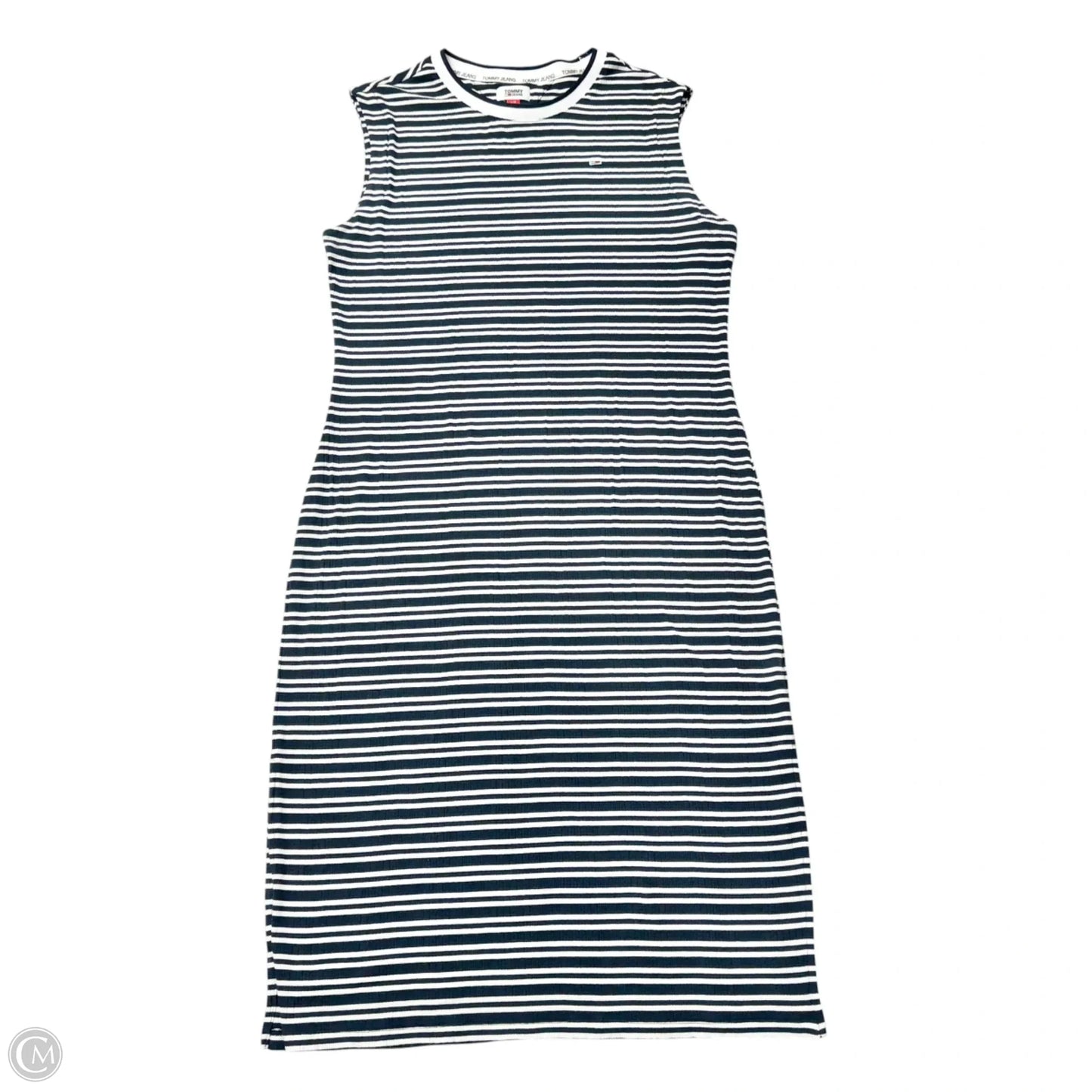 Dress Casual Midi By Tommy Hilfiger In Striped Pattern, Size: L