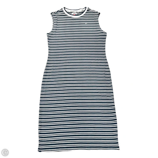 Dress Casual Midi By Tommy Hilfiger In Striped Pattern, Size: L