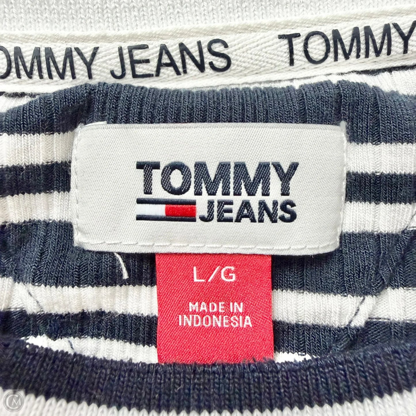 Dress Casual Midi By Tommy Hilfiger In Striped Pattern, Size: L