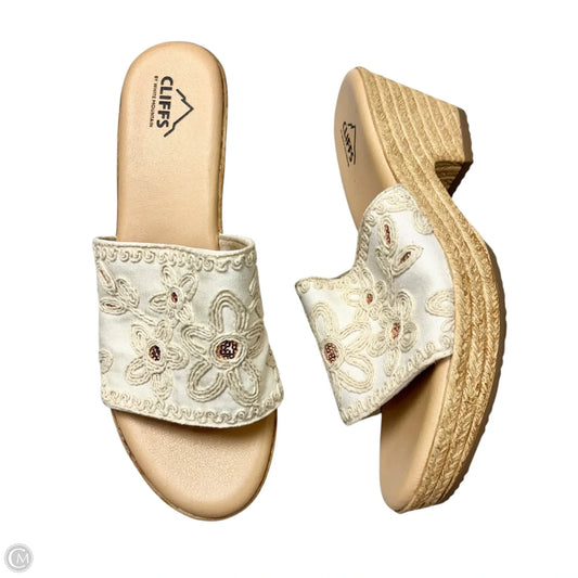 Sandals Heels Block By Cliffs By White Mountain In Cream, Size: 9.5