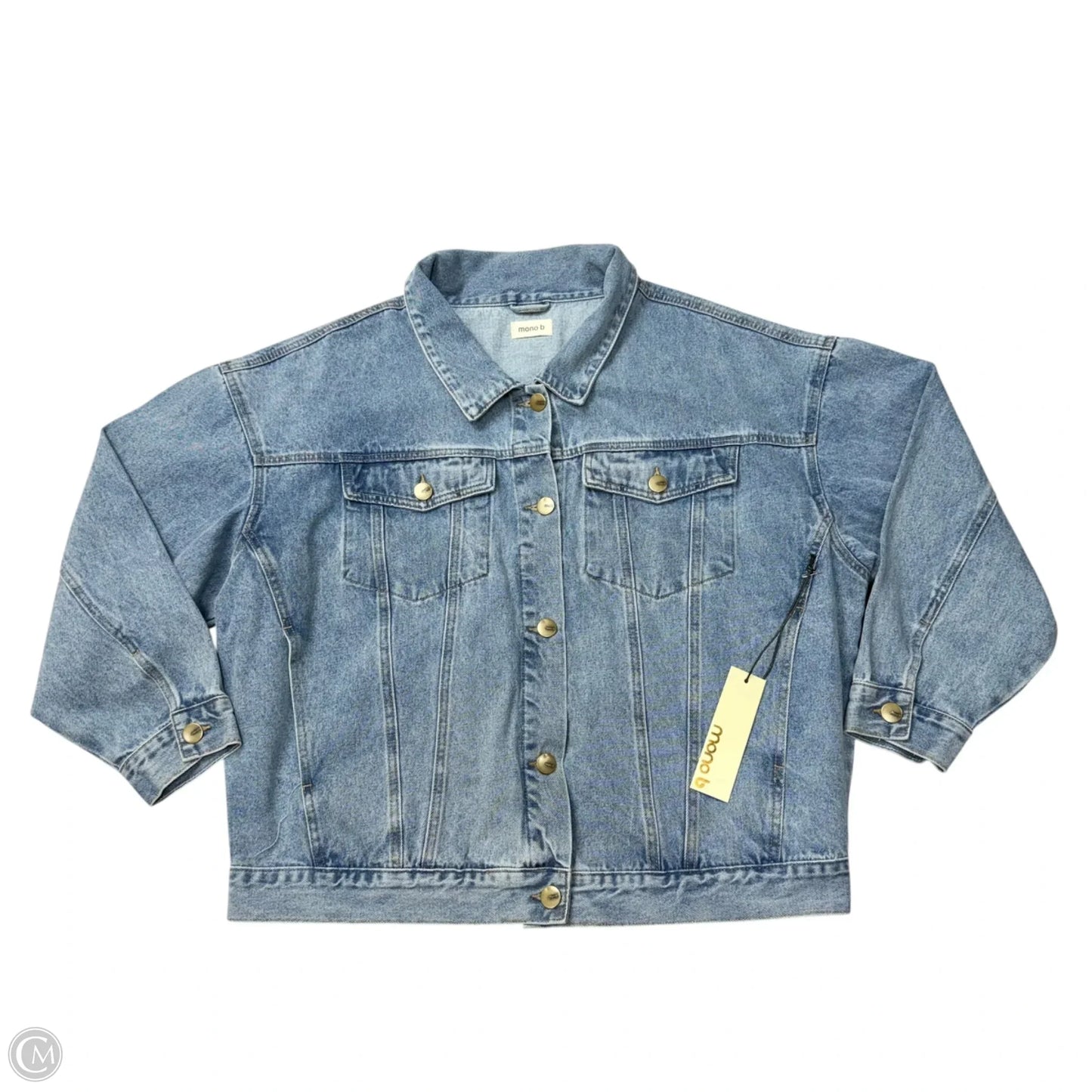 Jacket Denim By Mono B In Blue Denim, Size: 2x