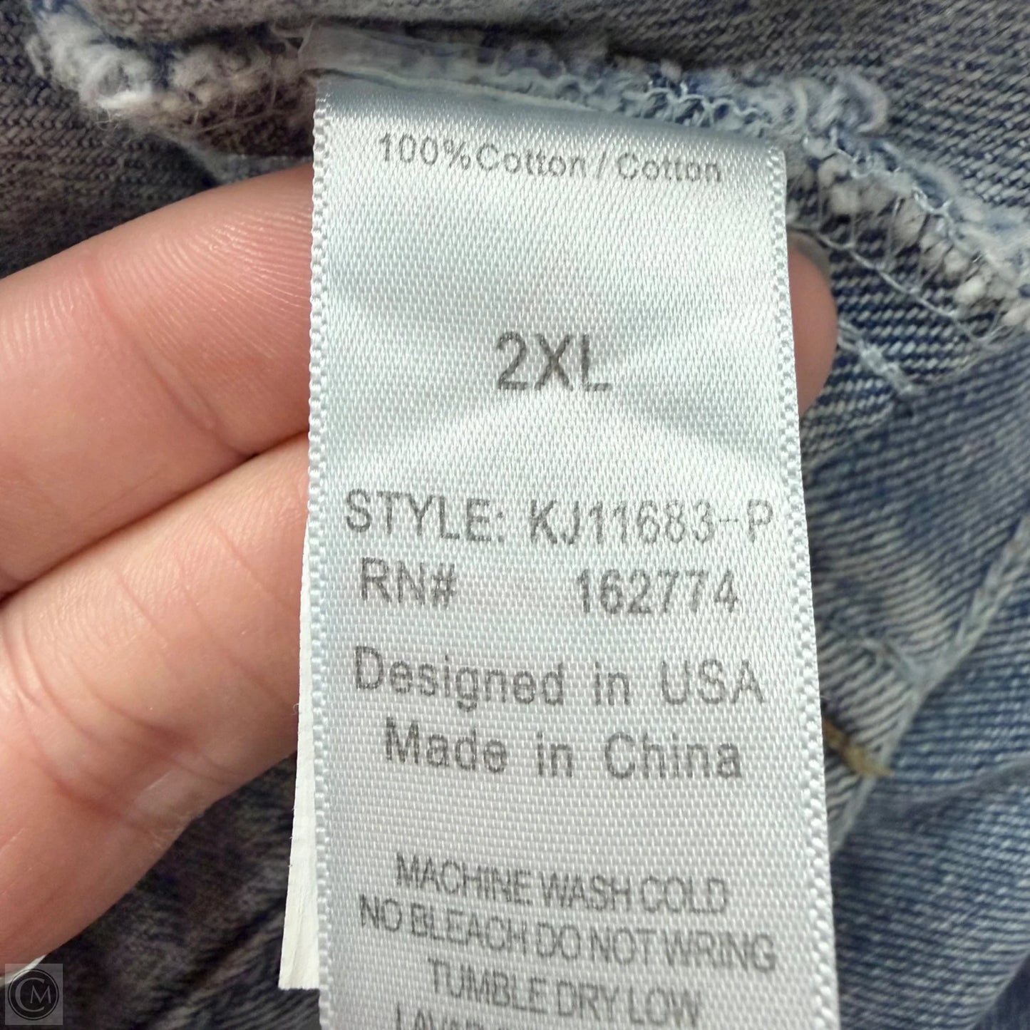 Jacket Denim By Mono B In Blue Denim, Size: 2x