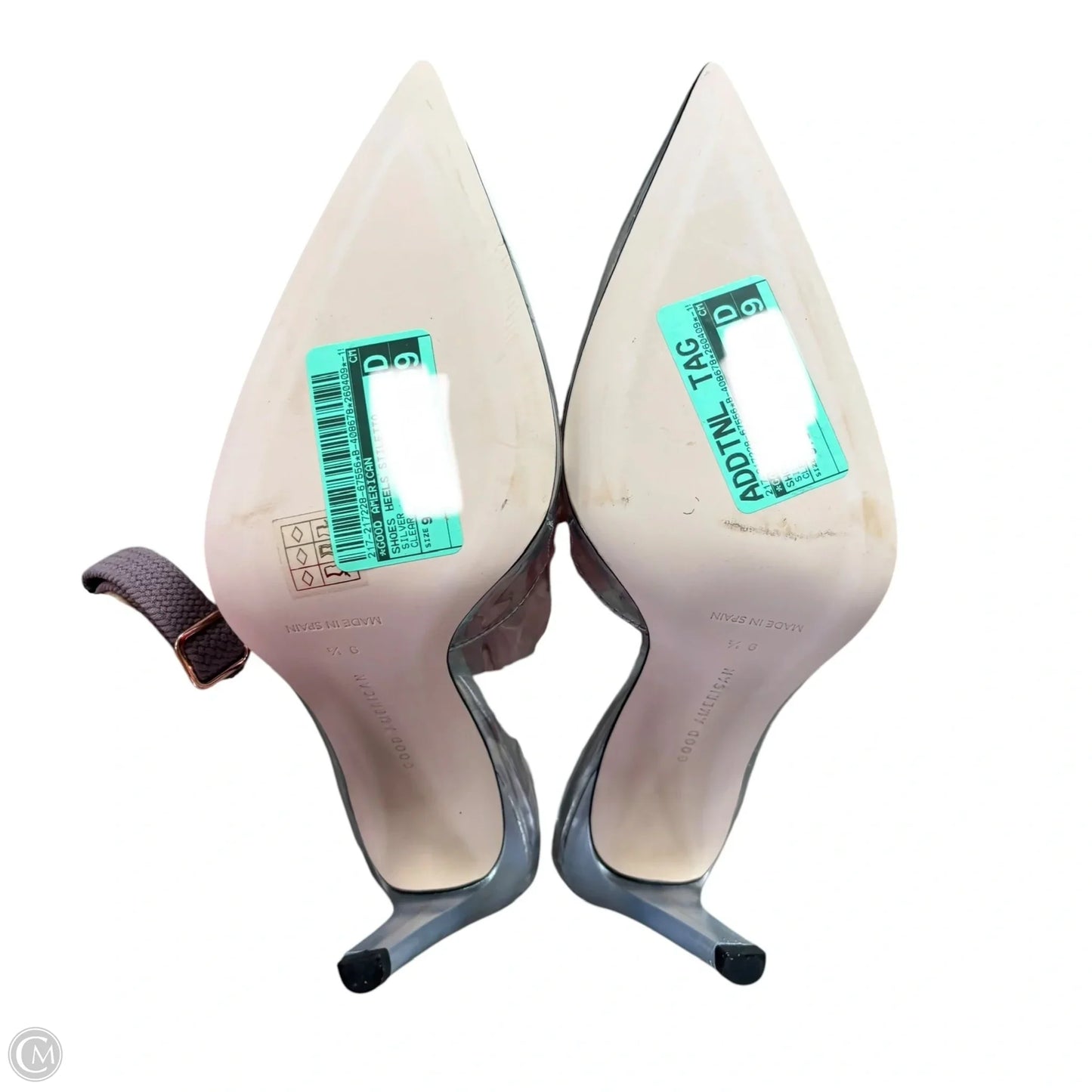 Shoes Heels Stiletto By Good American In Silver, Size: 9.5