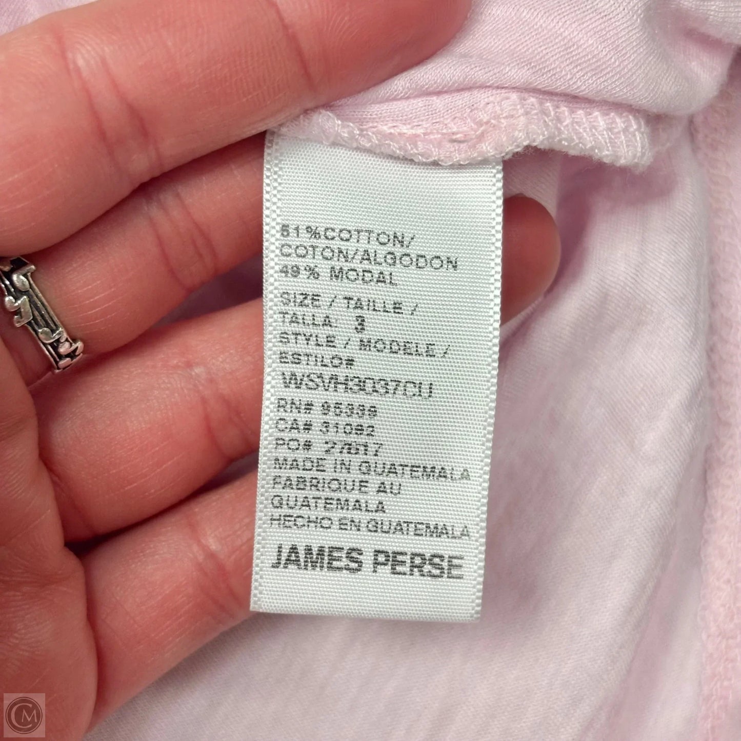 Top Short Sleeve Basic By James Perse In Pink, Size: L