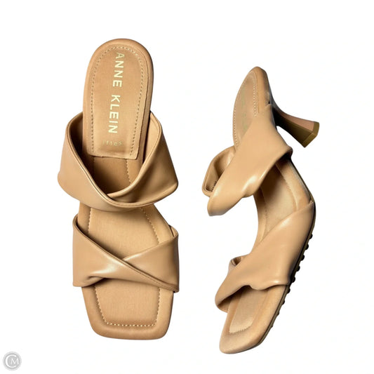 Sandals Heels Kitten By Anne Klein In Brown, Size: 7.5
