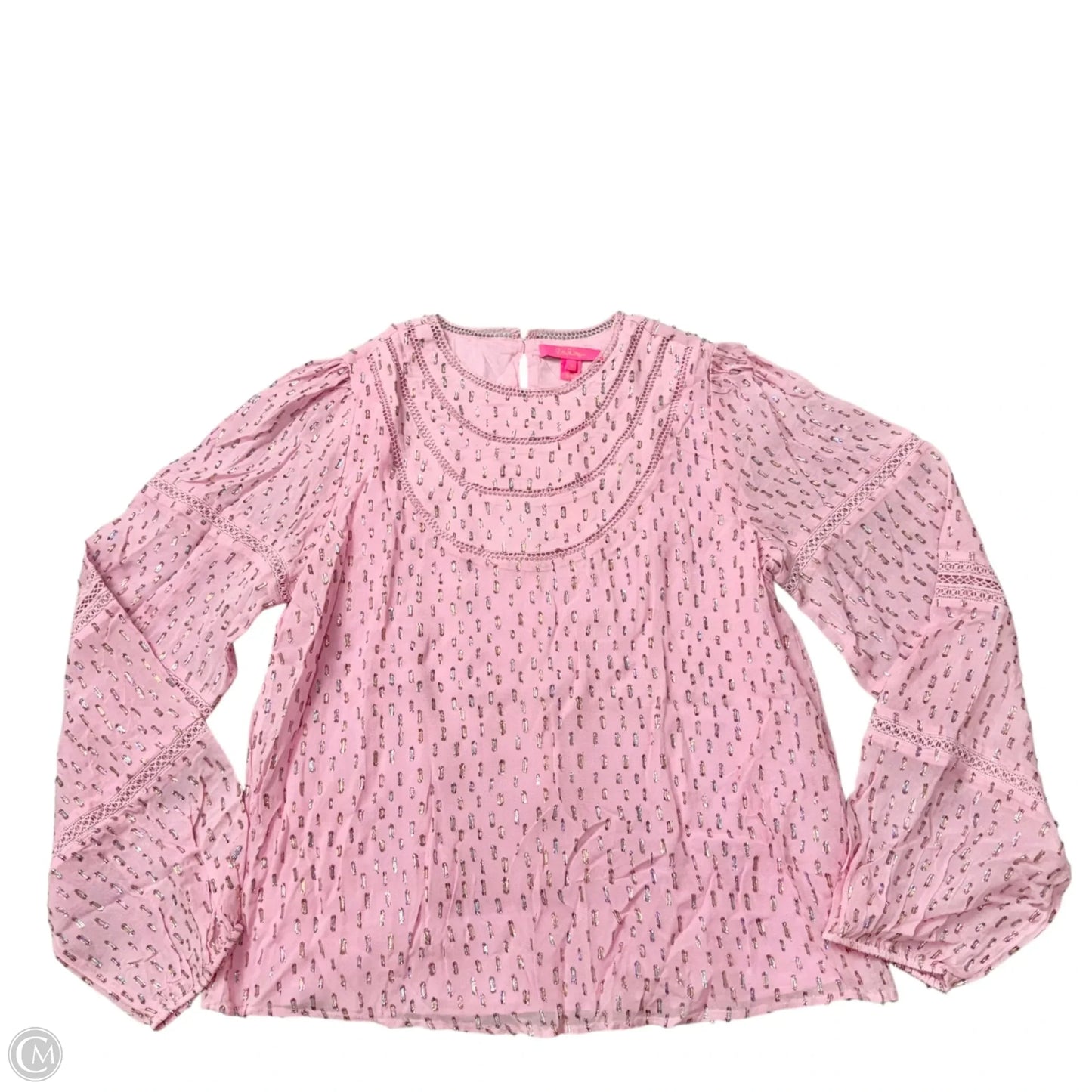 Top Long Sleeve Designer By Lilly Pulitzer In Pink, Size: M
