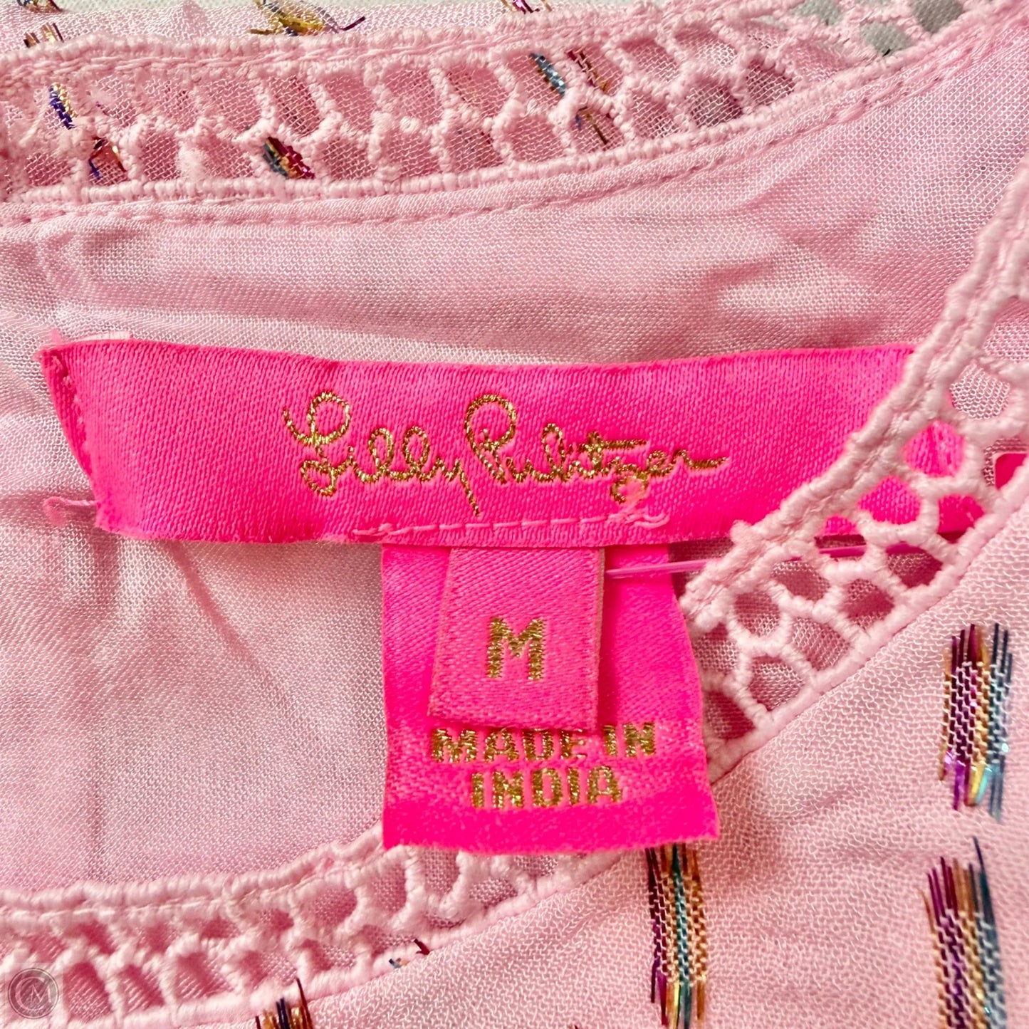 Top Long Sleeve Designer By Lilly Pulitzer In Pink, Size: M