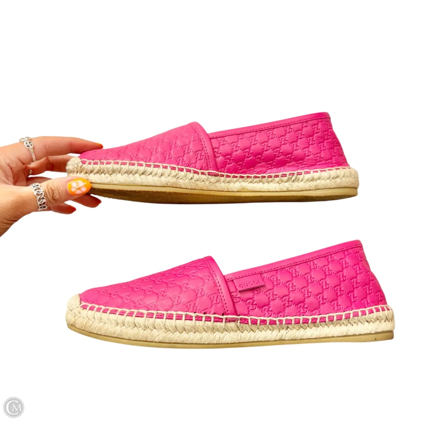 Shoes Luxury Designer By Gucci In Pink, Size: 5.5