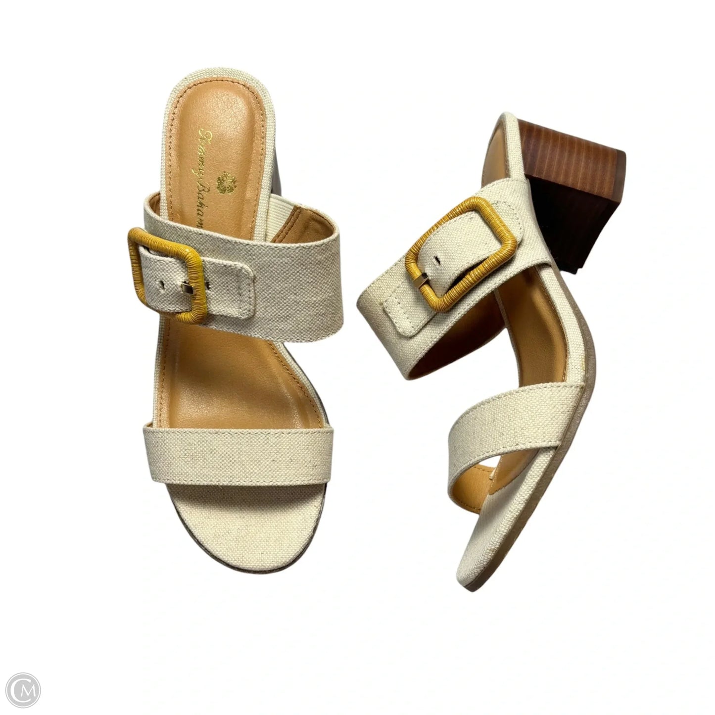 Sandals Heels Block By Tommy Bahama In Tan, Size: 7