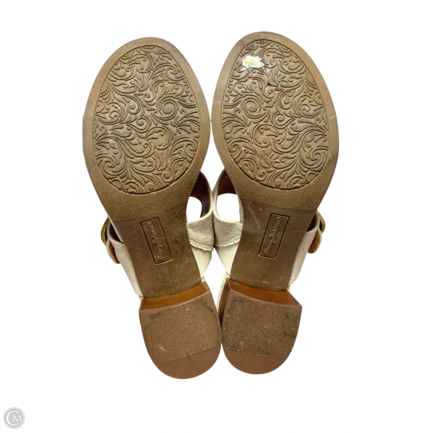Sandals Heels Block By Tommy Bahama In Tan, Size: 7