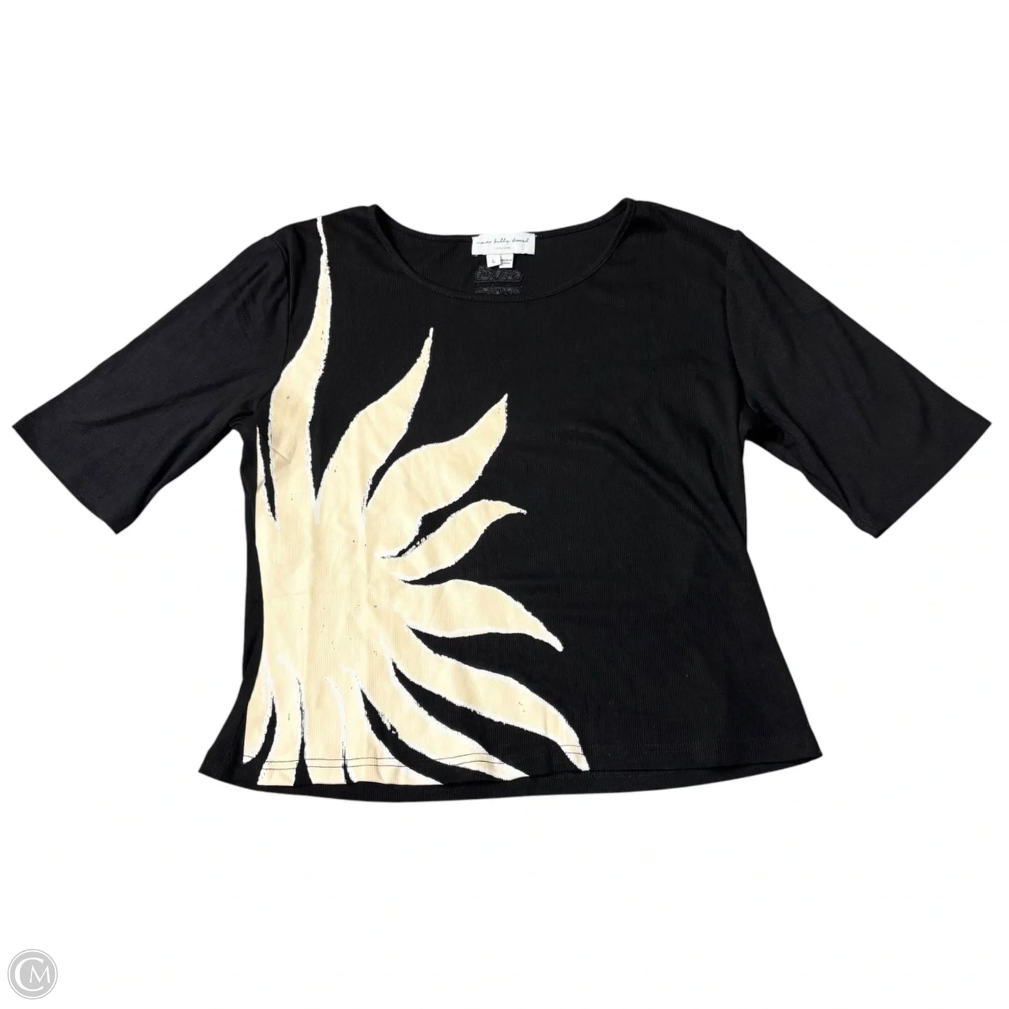 Top Short Sleeve By Never Fully Dressed In Black & Tan, Size: L