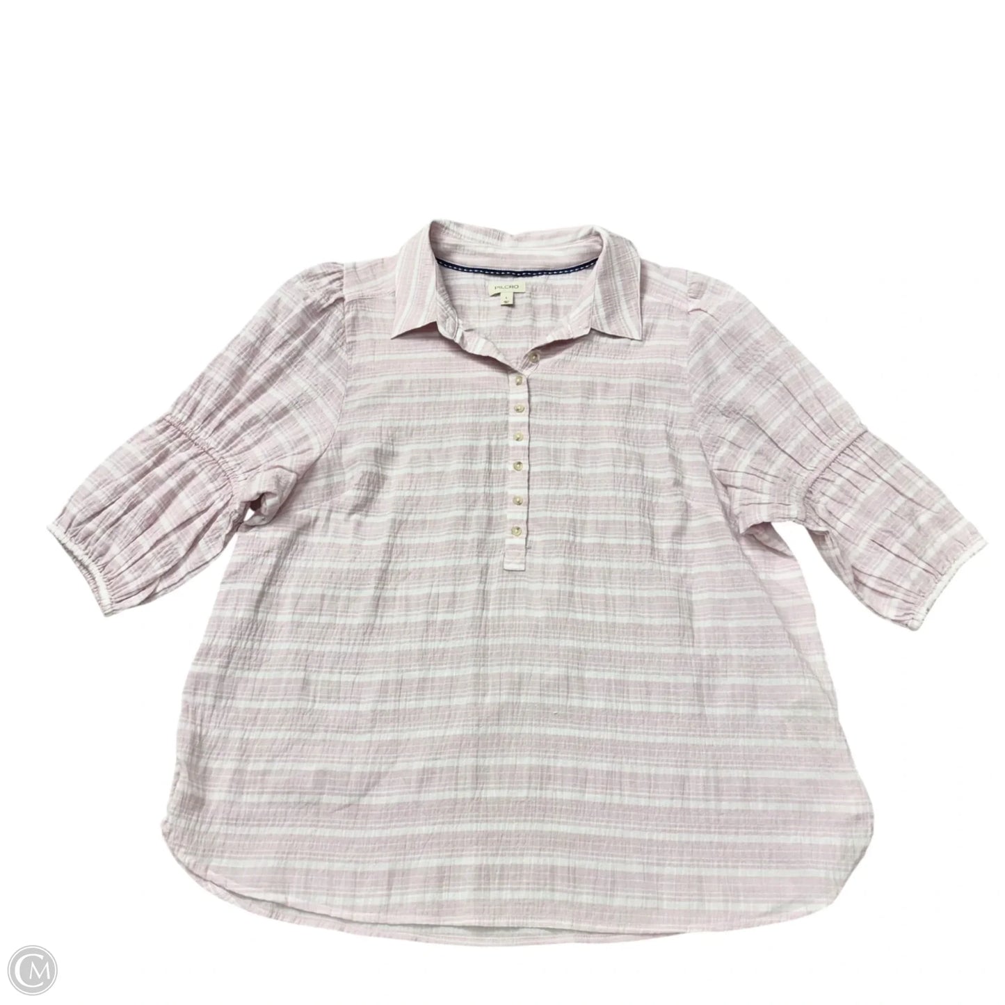 Top 3/4 Sleeve By Pilcro In Striped Pattern, Size: L
