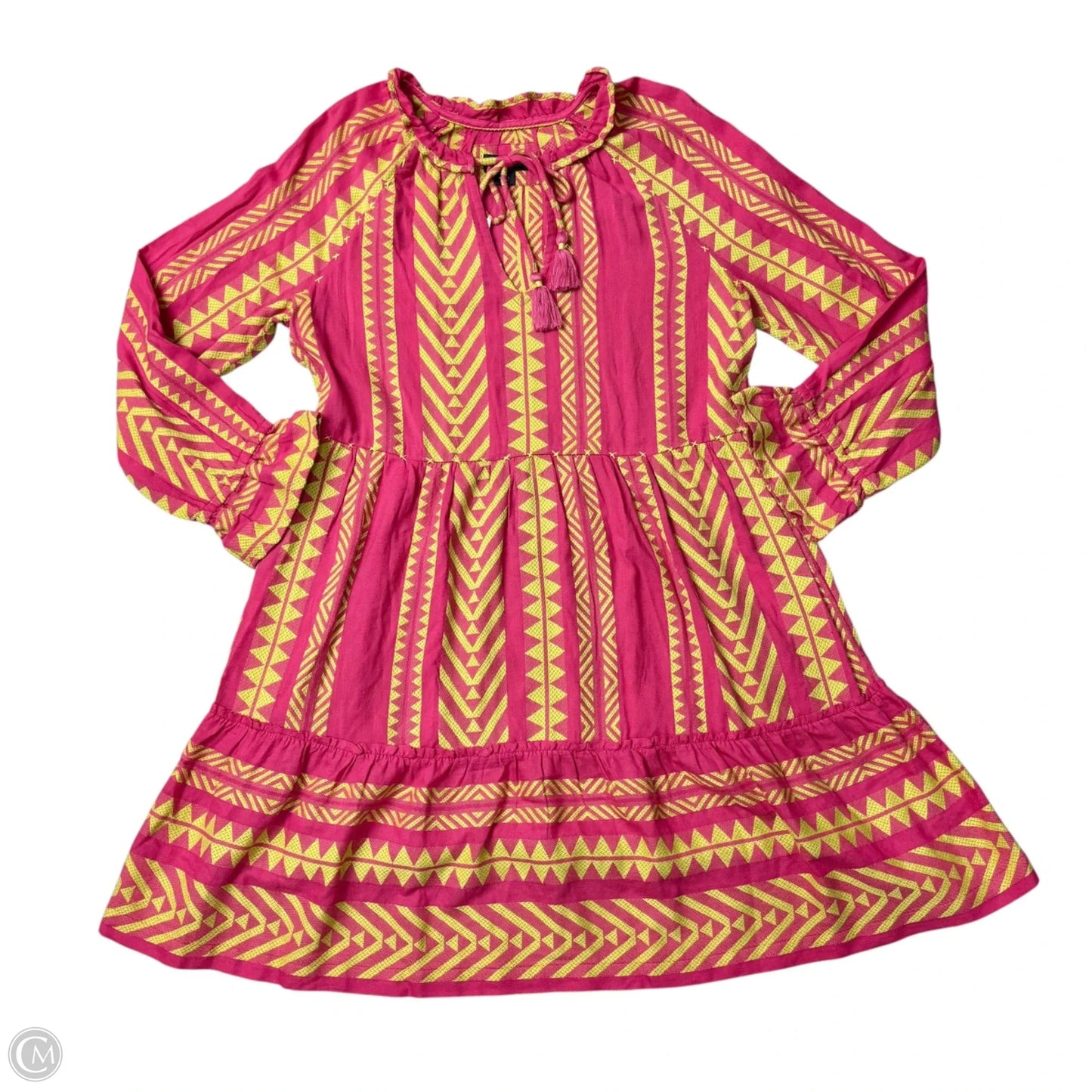 Dress Casual Midi By Maeve In Green & Pink, Size: S