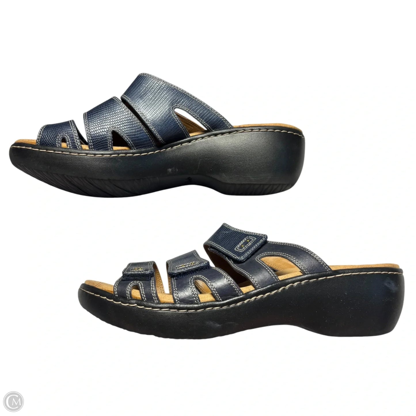 Sandals Flats By Clarks In Navy, Size: 9.5