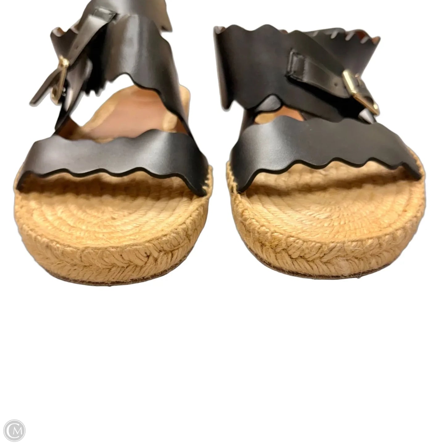 Sandals Luxury Designer By Chloe In Black, Size: 9.5