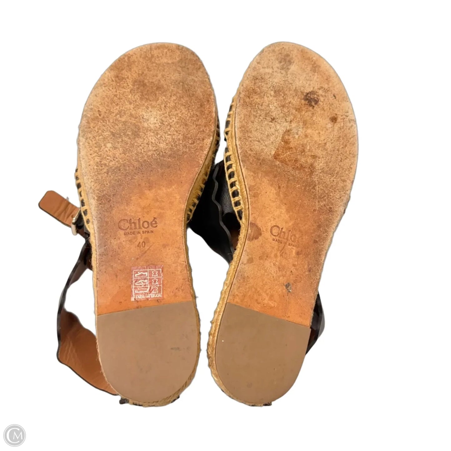 Sandals Luxury Designer By Chloe In Black, Size: 9.5