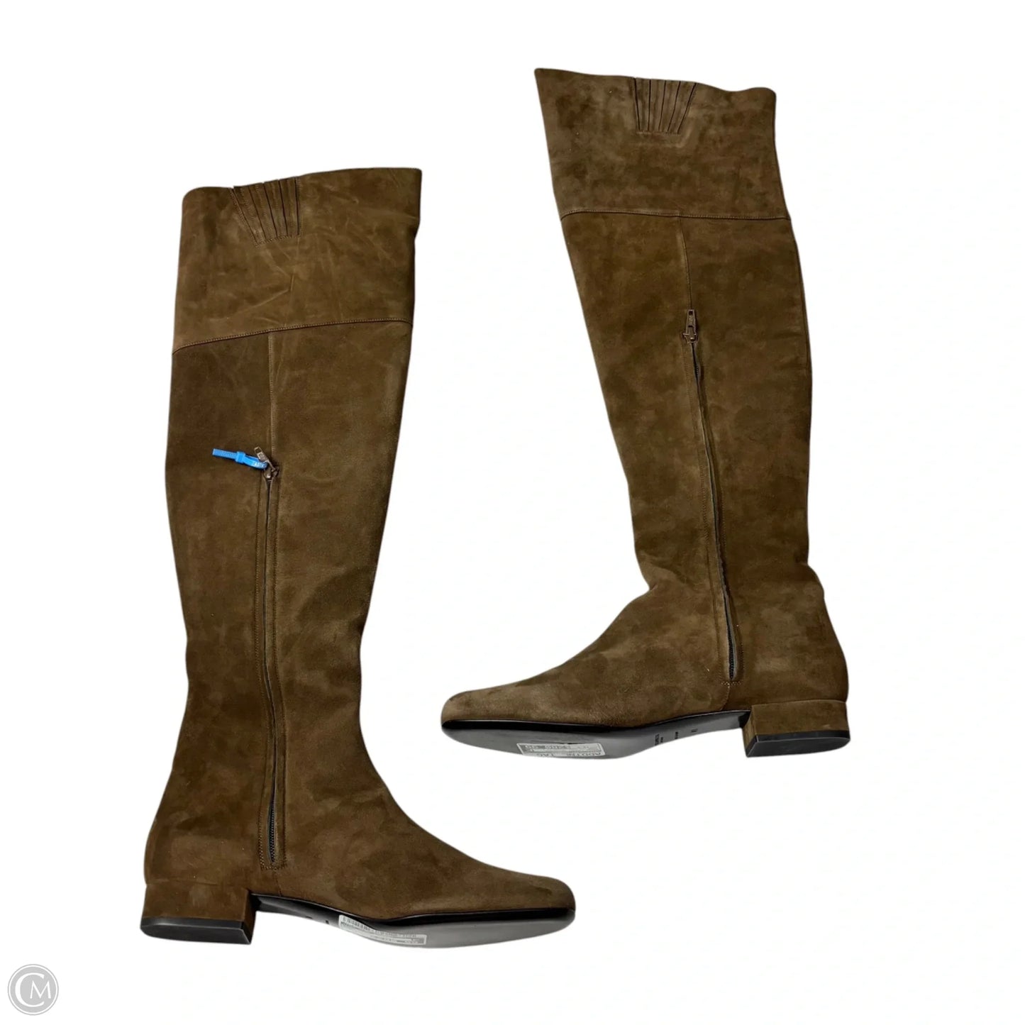 Boots Luxury Designer By Yves Saint Laurent In Brown, Size: 10.5