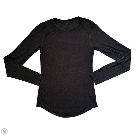 Athletic Top Long Sleeve Crewneck By Lululemon In Black, Size: S