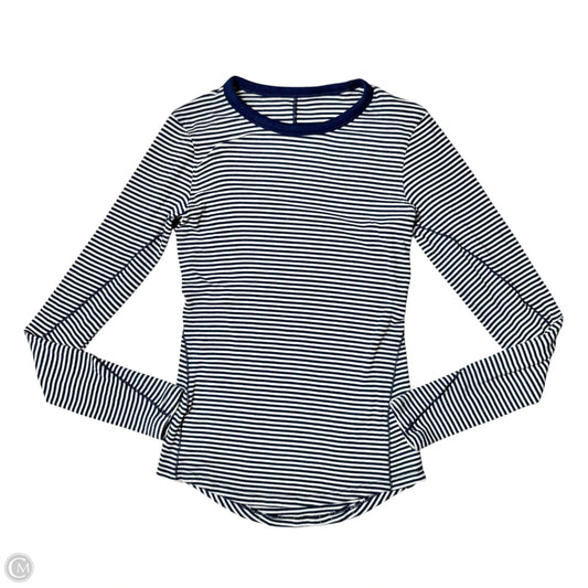 Athletic Top Long Sleeve Crewneck By Lululemon In Striped Pattern, Size: S