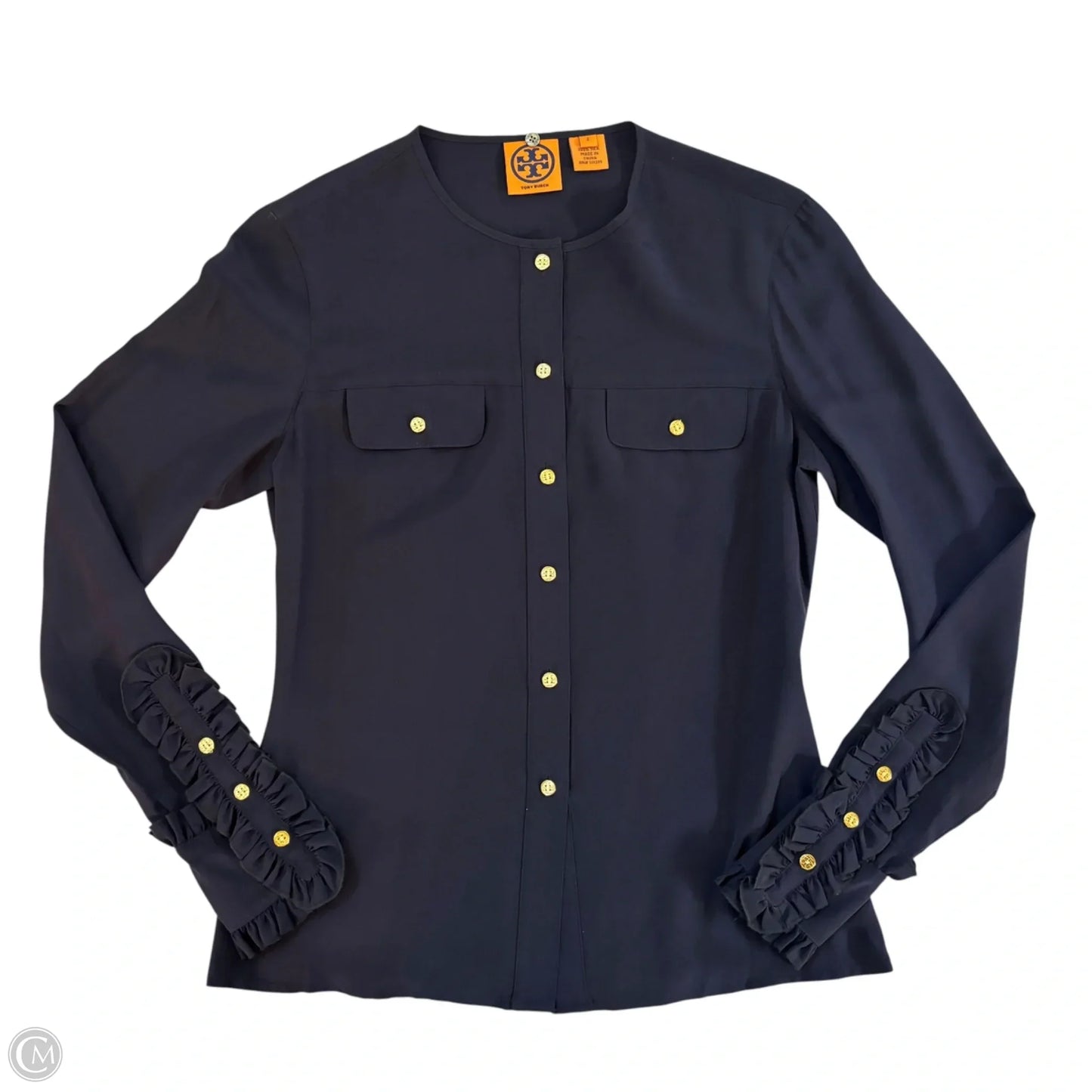 Blouse Designer By Tory Burch In Navy, Size: Xs
