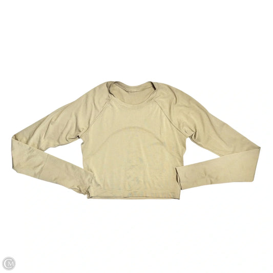 Athletic Top Long Sleeve Crewneck By Lululemon In Tan, Size: S