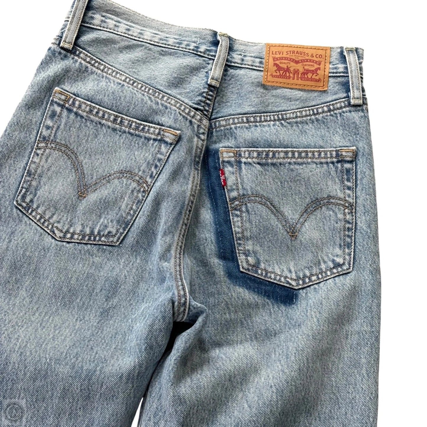 Jeans Straight By Levis In Blue Denim, Size: 2