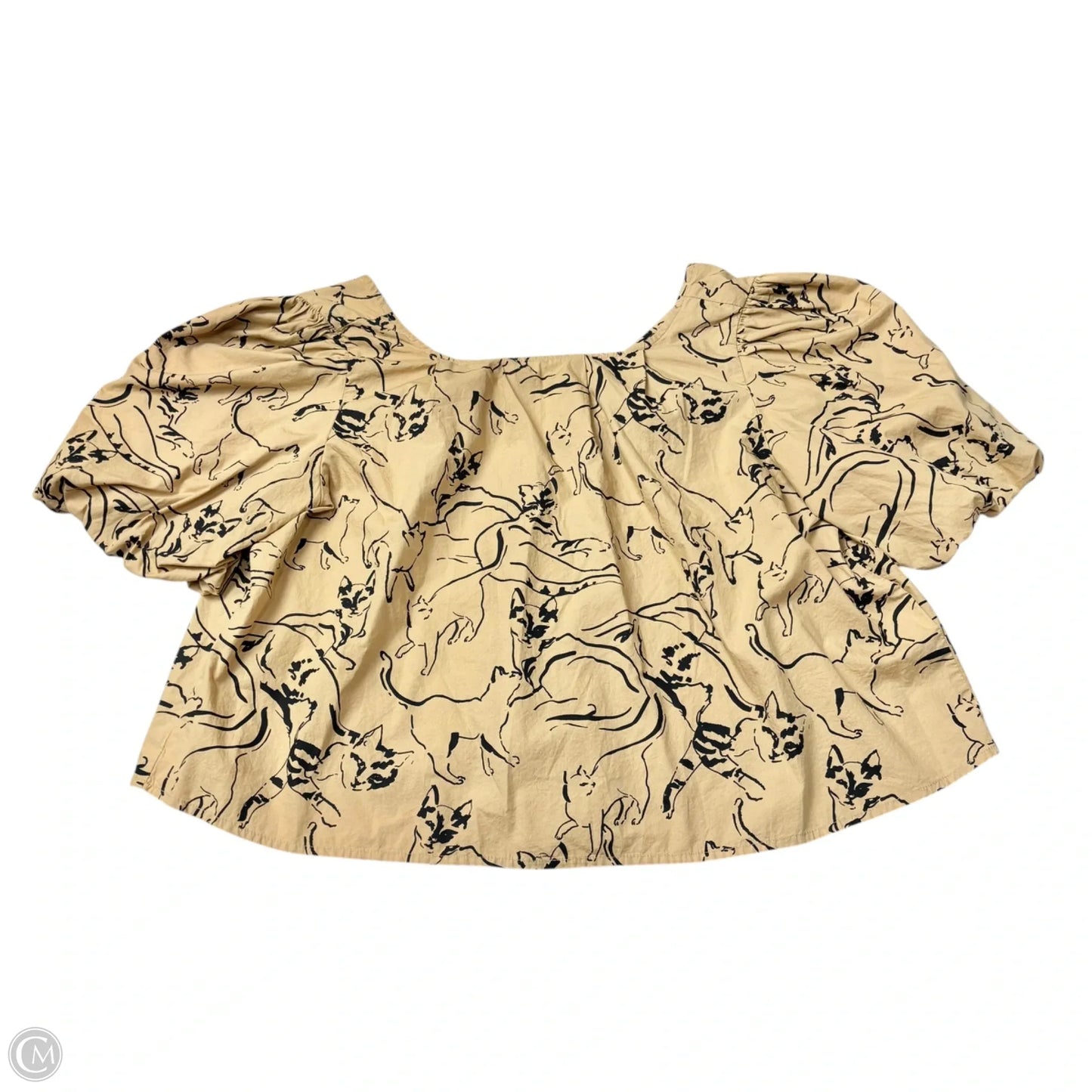 Top Short Sleeve By Maeve In Black & Brown, Size: M