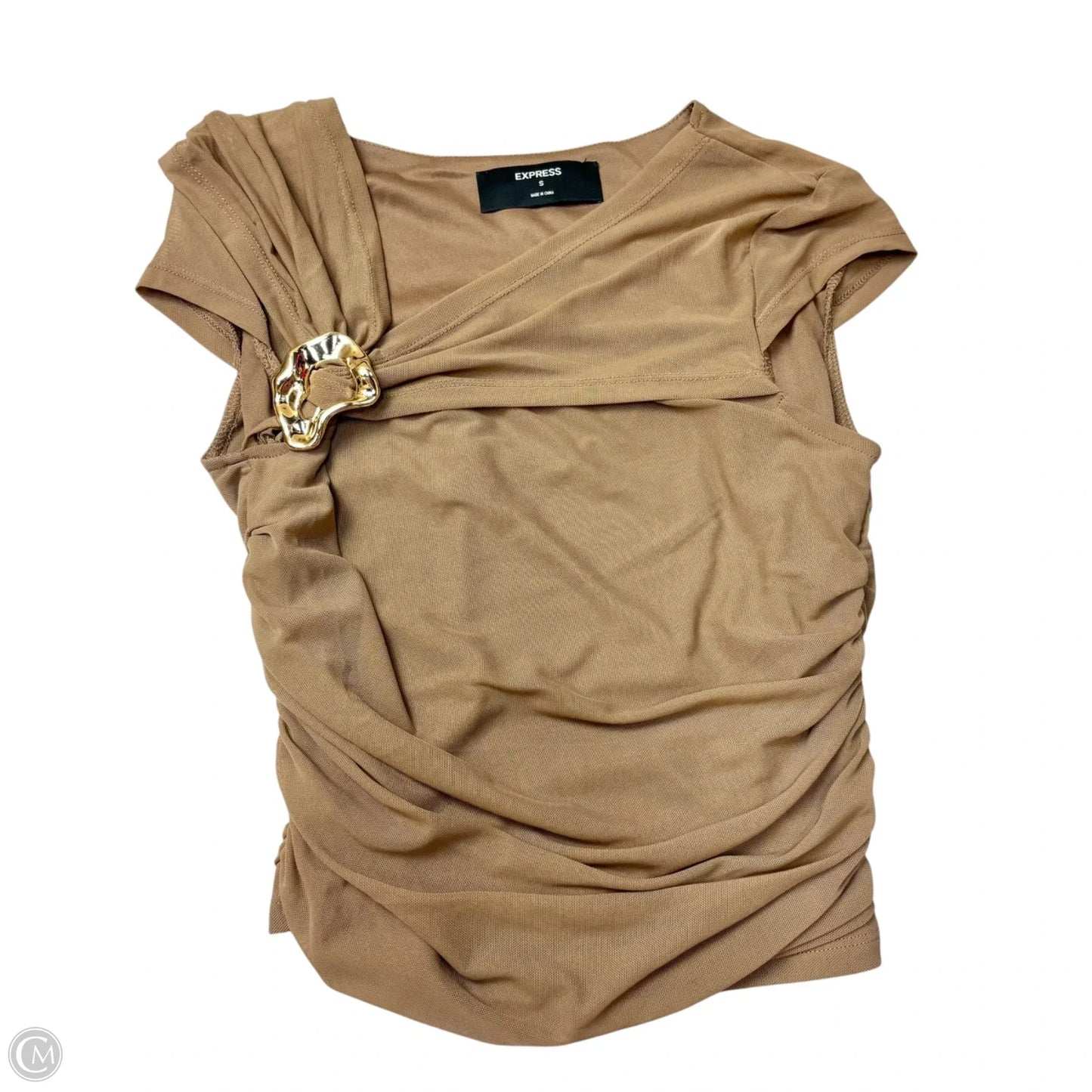 Top Short Sleeve By Express In Brown, Size: S