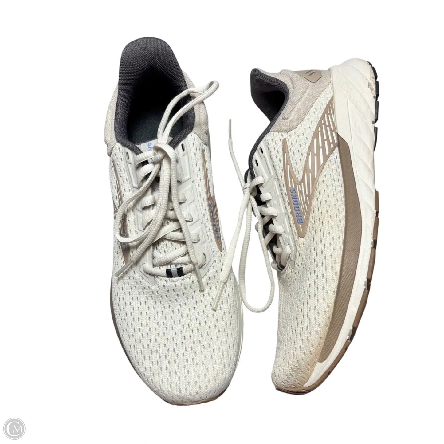Shoes Athletic By Brooks In Tan & White, Size: 9