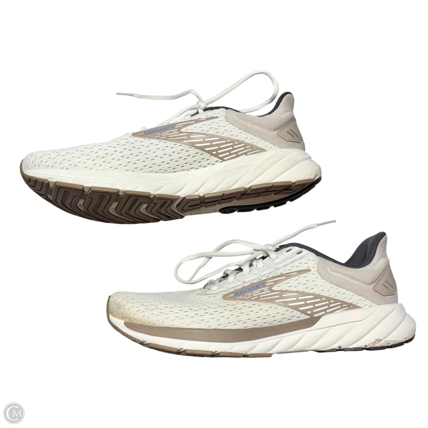 Shoes Athletic By Brooks In Tan & White, Size: 9