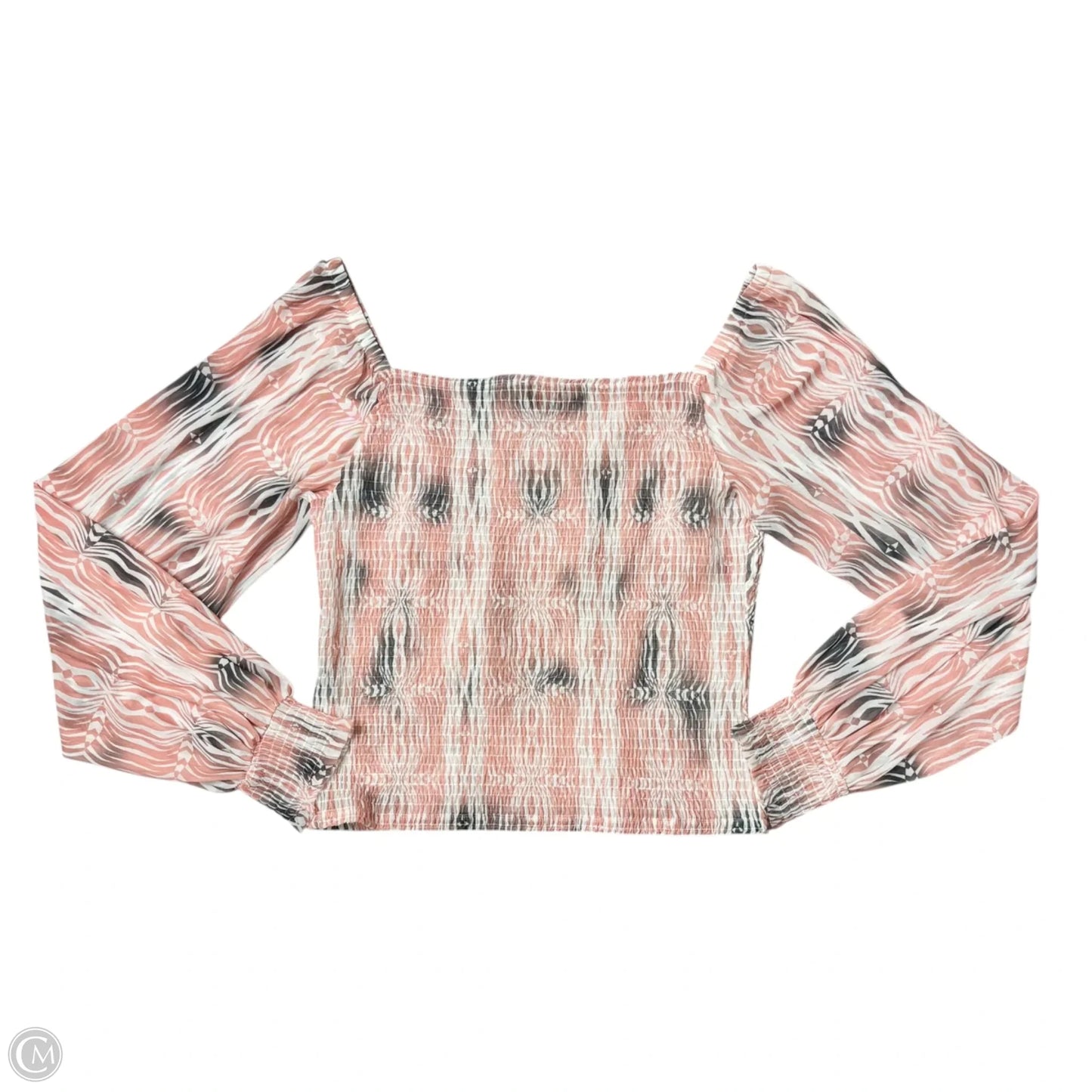 Top Long Sleeve By Anthropologie In Grey & Pink, Size: Xl