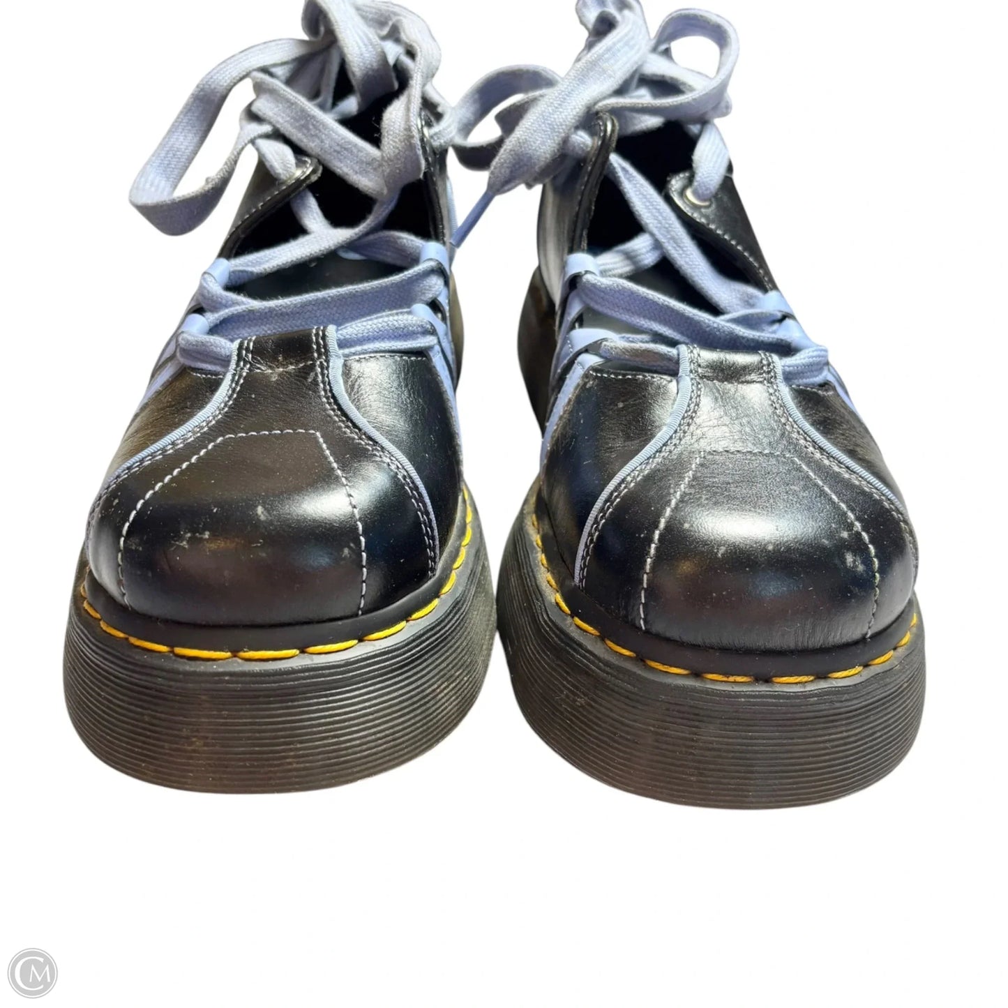 Shoes Heels Platform By Dr Martens In Black & Blue, Size: 10