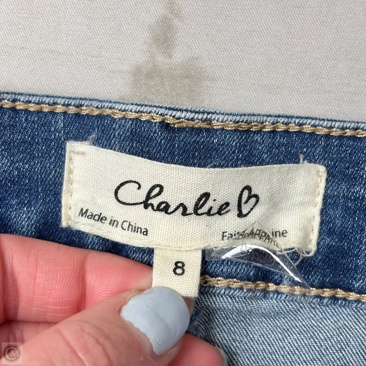 Jeans Boot Cut By Charlie B In Blue Denim, Size: 8