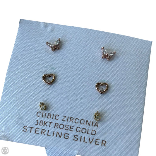Earrings Sterling Silver, Size: 03 Piece Set