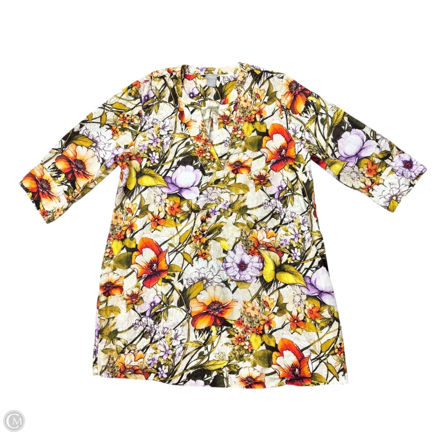 Dress Casual Short By Chicos In Floral Print, Size: Xl