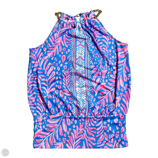 Top Sleeveless Designer By Lilly Pulitzer In Blue & Pink, Size: Xs