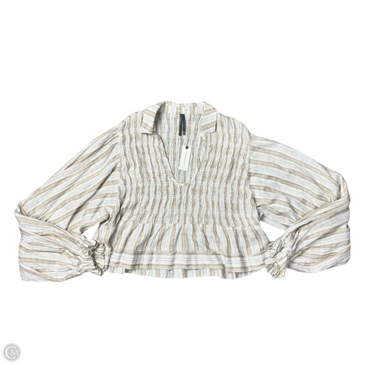 Top Long Sleeve By Anthropologie In Striped Pattern, Size: S
