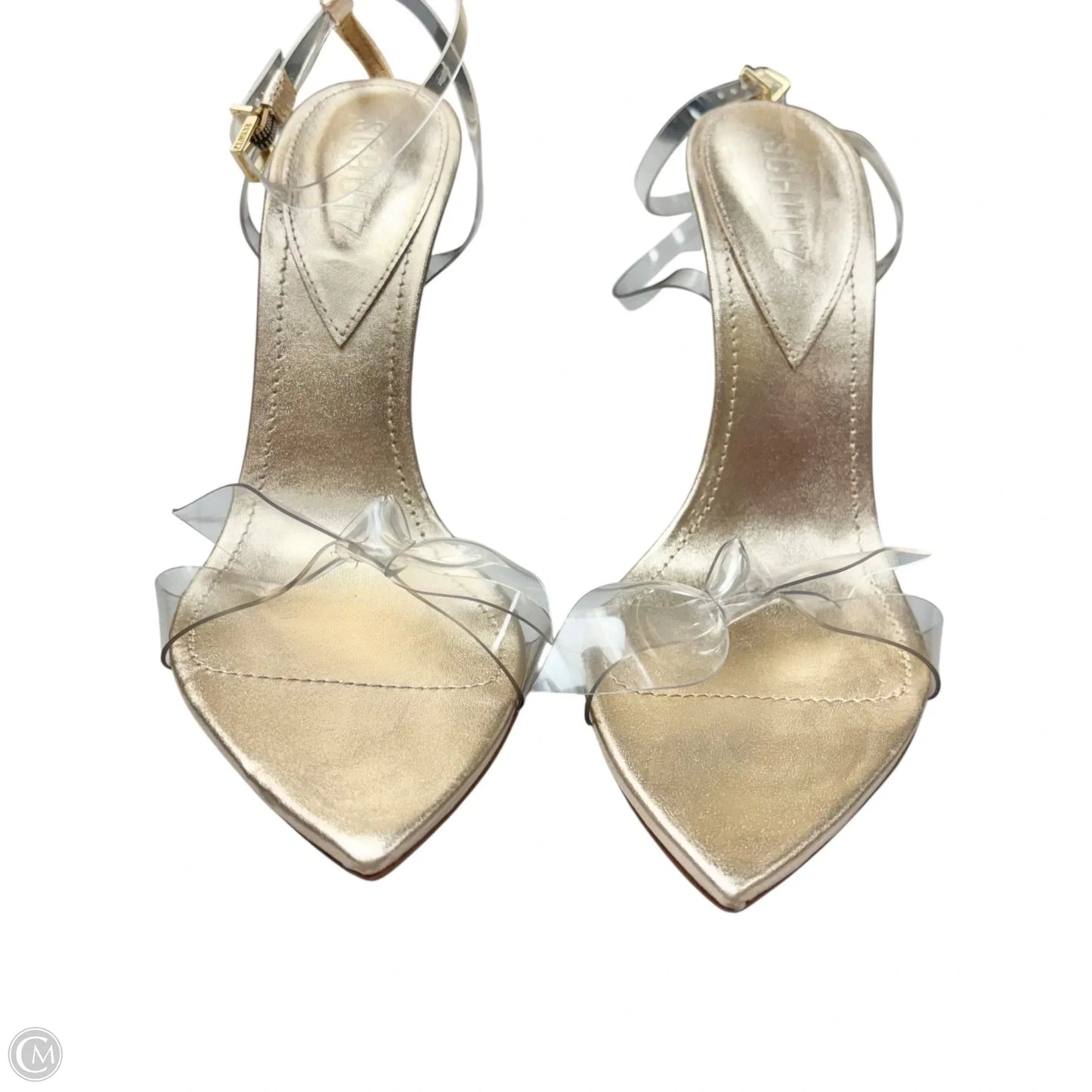Sandals Heels Stiletto By Schutz In Gold, Size: 8.5