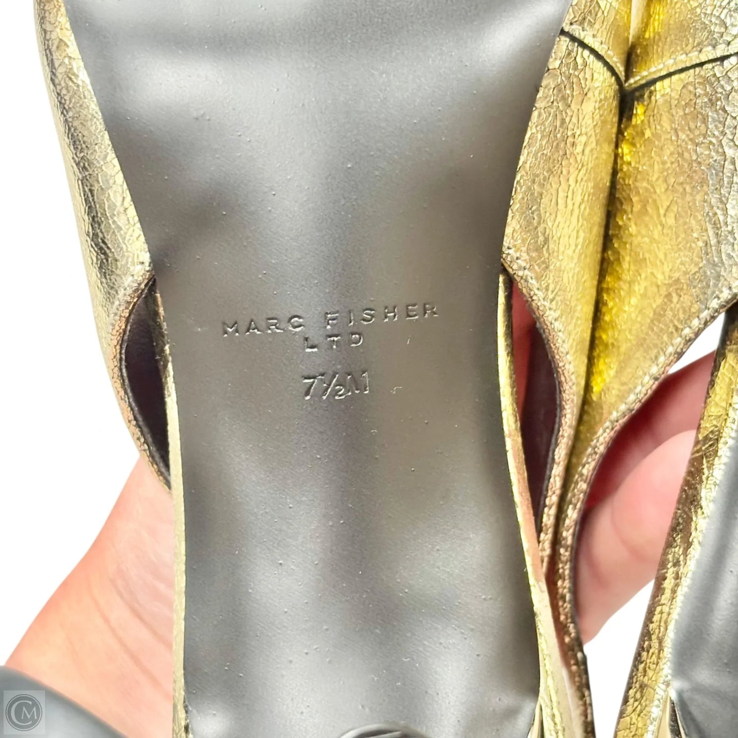 Shoes Heels Kitten By Marc Fisher In Gold, Size: 7.5