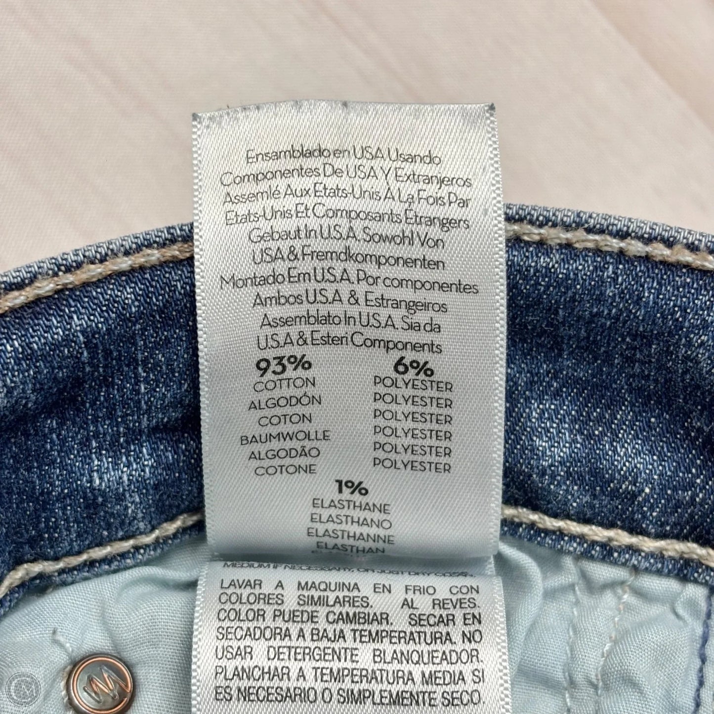 Jeans Straight By Mother In Blue Denim, Size: 8