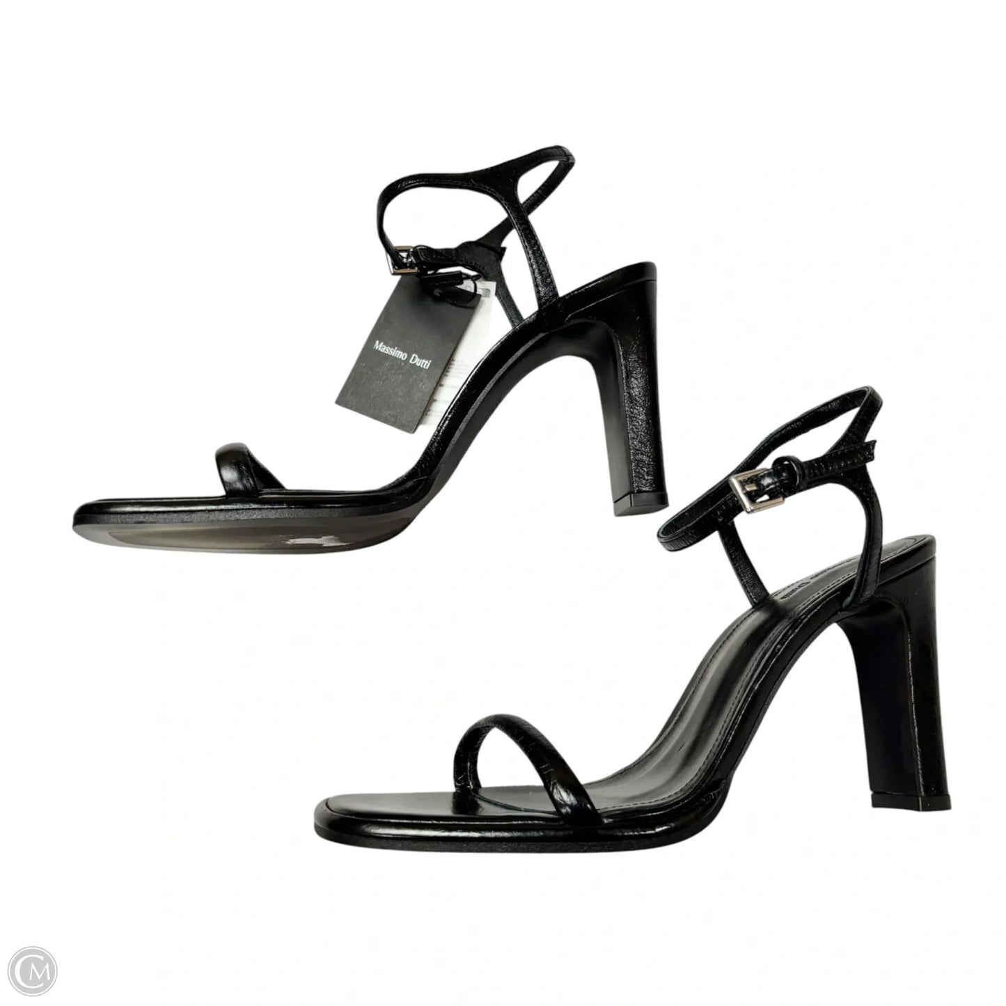 Sandals Heels Stiletto By Massimo Dutti In Black, Size: 7.5
