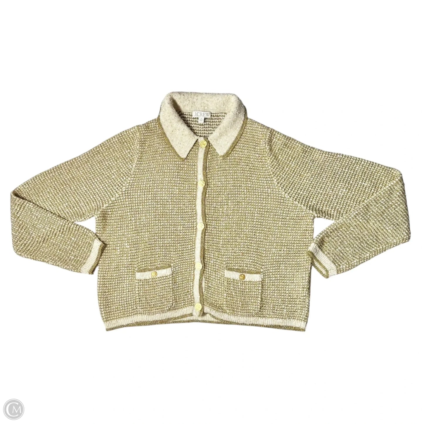 Sweater Cardigan By J. Crew In Gold, Size: Xl