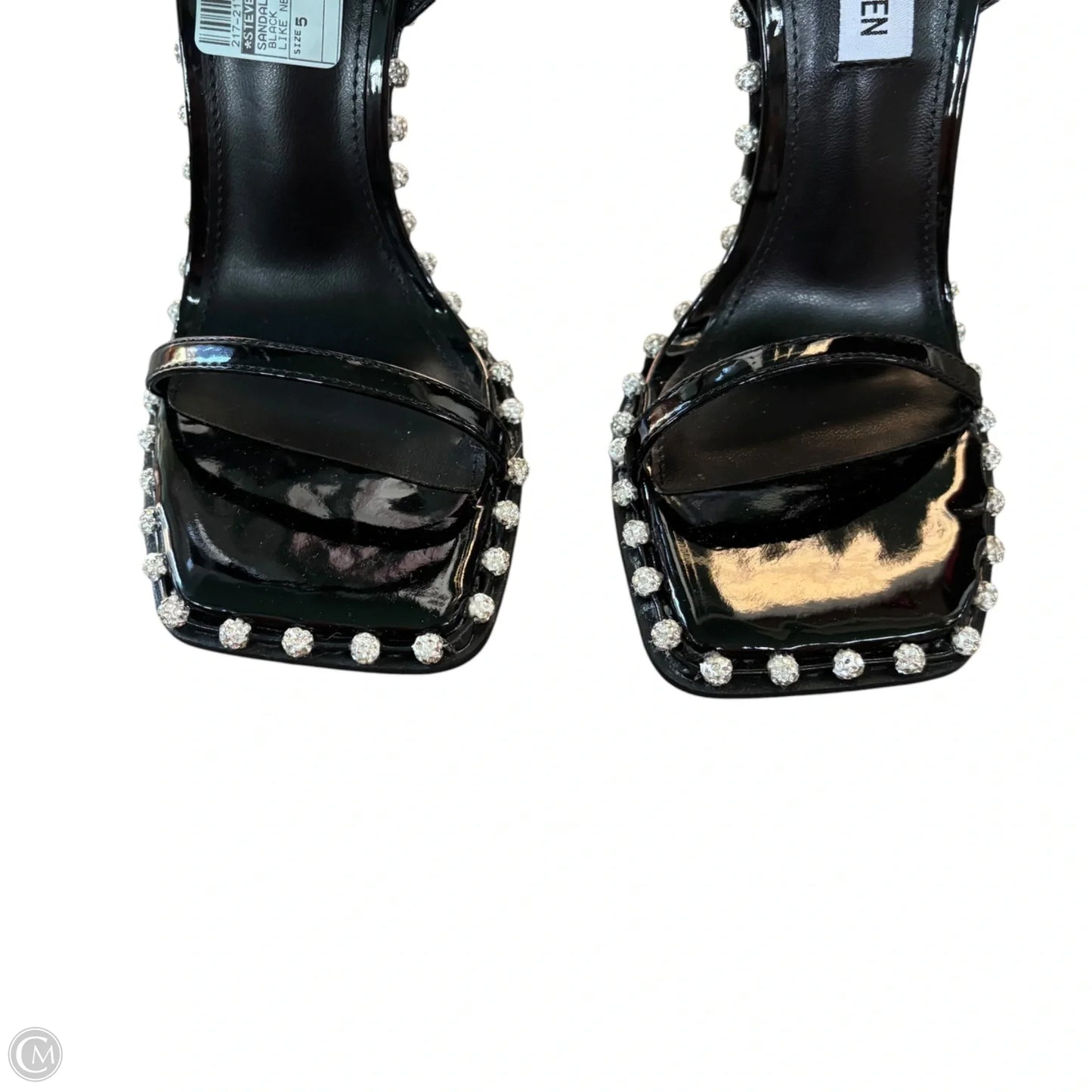 Sandals Heels Stiletto By Steve Madden In Black, Size: 5