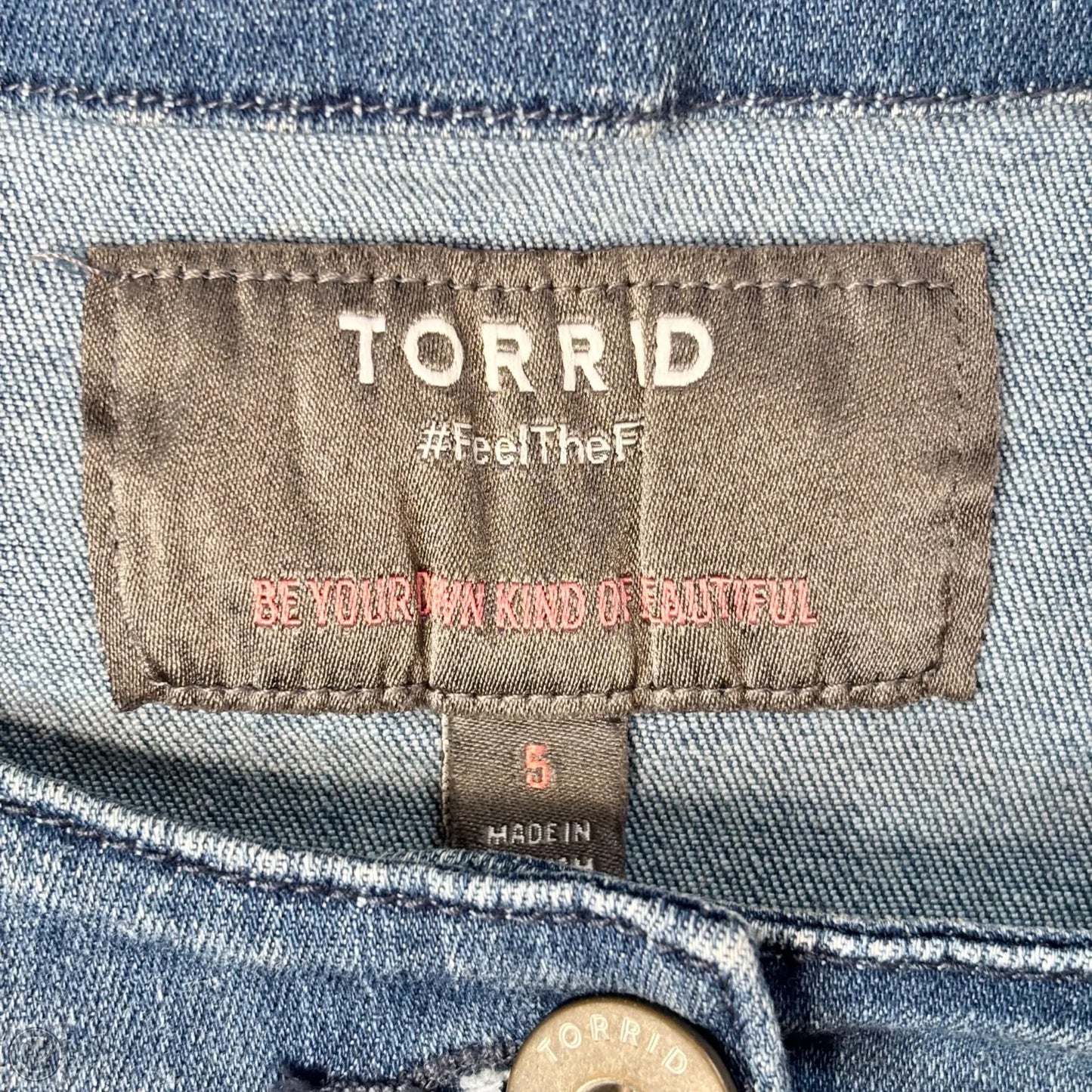 Jacket Shirt By Torrid In Blue Denim, Size: 5x
