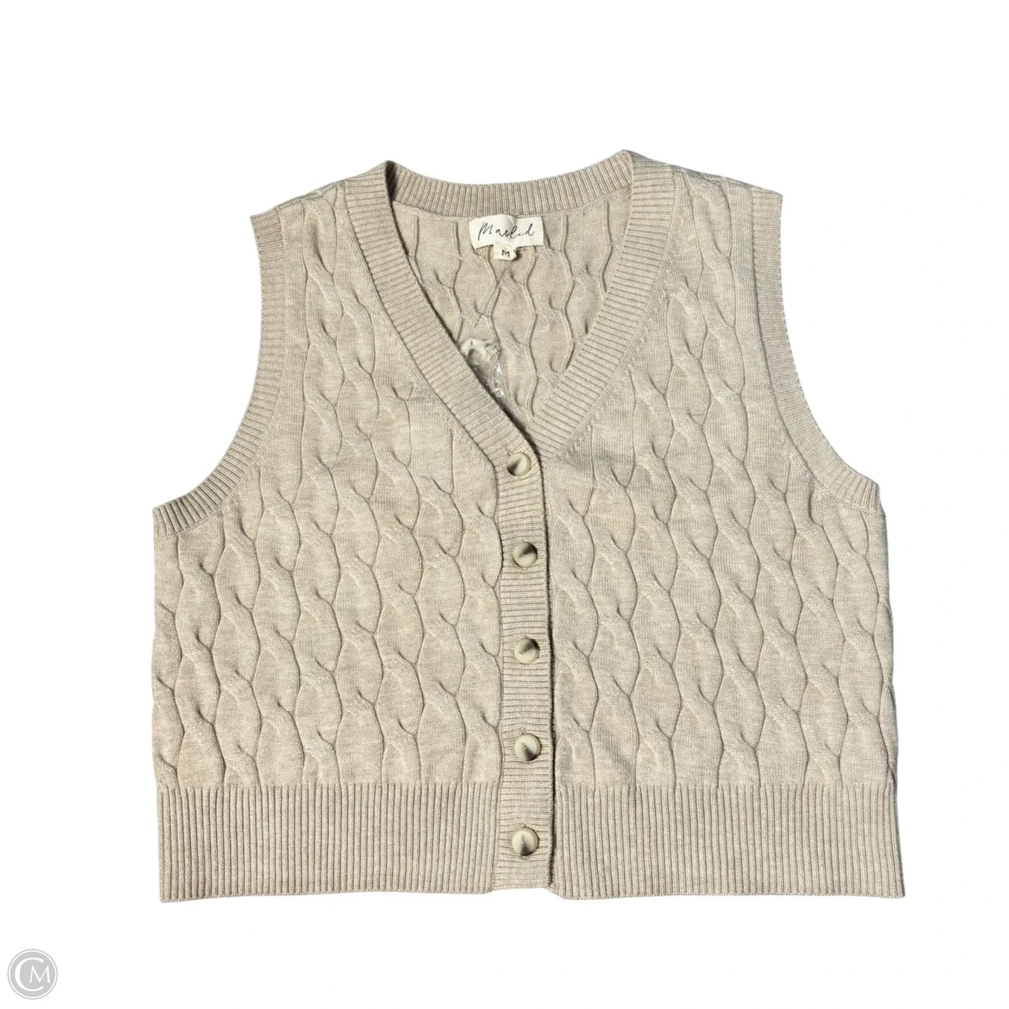 Vest Sweater By Marled In Tan, Size: M