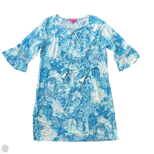Dress Designer By Lilly Pulitzer In Blue & White, Size: L
